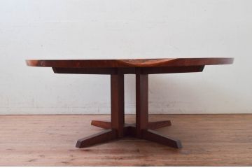 和製ビンテージ　レア　ジョージナカシマ　刻印なしの年代もの!!　小田急ハルク購入　ROUND TABLE　素材のかたちと杢目を活かしたラウンドテーブル(ジョージ・ナカシマ、丸テーブル、ローテーブル、リビングテーブル、センターテーブル、ヴィンテージ、契り)(R-074179)