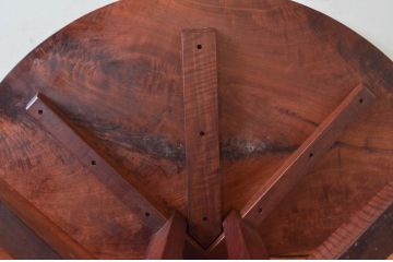 和製ビンテージ　レア　ジョージナカシマ　刻印なしの年代もの!!　小田急ハルク購入　ROUND TABLE　素材のかたちと杢目を活かしたラウンドテーブル(ジョージ・ナカシマ、丸テーブル、ローテーブル、リビングテーブル、センターテーブル、ヴィンテージ、契り)(R-074179)