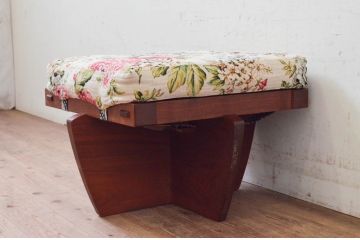 和製ビンテージ　ジョージナカシマ　小田急ハルク購入　GREENROCK OTTOMAN　CN114　こだわりの空間演出が叶うグリーンロックオットマン(ジョージ・ナカシマ、椅子、フットスツール、チェア、ヴィンテージ)(R-074180)