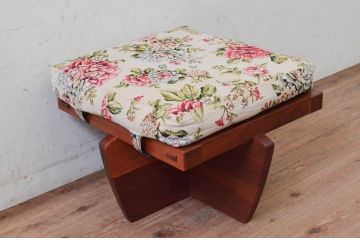 和製ビンテージ　ジョージナカシマ　小田急ハルク購入　GREENROCK OTTOMAN　CN114　こだわりの空間演出が叶うグリーンロックオットマン(ジョージ・ナカシマ、椅子、フットスツール、チェア、ヴィンテージ)(R-074181)
