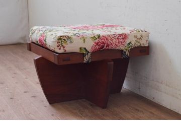 和製ビンテージ　ジョージナカシマ　小田急ハルク購入　GREENROCK OTTOMAN　CN114　こだわりの空間演出が叶うグリーンロックオットマン(ジョージ・ナカシマ、椅子、フットスツール、チェア、ヴィンテージ)(R-074182)
