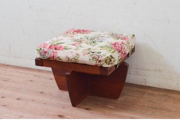 和製ビンテージ　ジョージナカシマ　小田急ハルク購入　GREENROCK OTTOMAN　CN114　こだわりの空間演出が叶うグリーンロックオットマン(ジョージ・ナカシマ、椅子、フットスツール、チェア、ヴィンテージ)(R-074183)