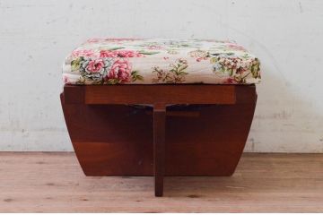 和製ビンテージ　ジョージナカシマ　小田急ハルク購入　GREENROCK OTTOMAN　CN114　こだわりの空間演出が叶うグリーンロックオットマン(ジョージ・ナカシマ、椅子、フットスツール、チェア、ヴィンテージ)(R-074183)