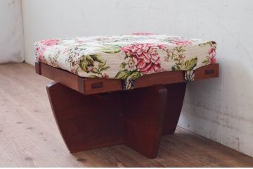 和製ビンテージ　ジョージナカシマ　小田急ハルク購入　GREENROCK OTTOMAN　CN114　こだわりの空間演出が叶うグリーンロックオットマン(ジョージ・ナカシマ、椅子、フットスツール、チェア、ヴィンテージ)(R-074183)