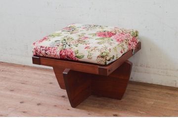 和製ビンテージ　ジョージナカシマ　小田急ハルク購入　GREENROCK OTTOMAN　CN114　こだわりの空間演出が叶うグリーンロックオットマン(ジョージ・ナカシマ、椅子、フットスツール、チェア、ヴィンテージ)(R-074184)
