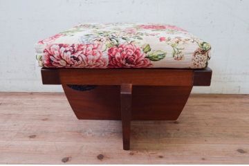 和製ビンテージ　ジョージナカシマ　小田急ハルク購入　GREENROCK OTTOMAN　CN114　こだわりの空間演出が叶うグリーンロックオットマン(ジョージ・ナカシマ、椅子、フットスツール、チェア、ヴィンテージ)(R-074184)