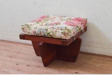 和製ビンテージ　ジョージナカシマ　小田急ハルク購入　GREENROCK OTTOMAN　CN114　こだわりの空間演出が叶うグリーンロックオットマン(ジョージ・ナカシマ、椅子、フットスツール、チェア、ヴィンテージ)(R-074185)