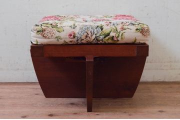 和製ビンテージ　ジョージナカシマ　小田急ハルク購入　GREENROCK OTTOMAN　CN114　こだわりの空間演出が叶うグリーンロックオットマン(ジョージ・ナカシマ、椅子、フットスツール、チェア、ヴィンテージ)(R-074185)