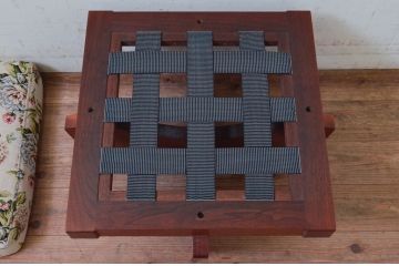 和製ビンテージ　ジョージナカシマ　小田急ハルク購入　GREENROCK OTTOMAN　CN114　こだわりの空間演出が叶うグリーンロックオットマン(ジョージ・ナカシマ、椅子、フットスツール、チェア、ヴィンテージ)(R-074185)