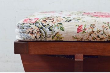和製ビンテージ　ジョージナカシマ　小田急ハルク購入　GREENROCK OTTOMAN　CN114　こだわりの空間演出が叶うグリーンロックオットマン(ジョージ・ナカシマ、椅子、フットスツール、チェア、ヴィンテージ)(R-074186)