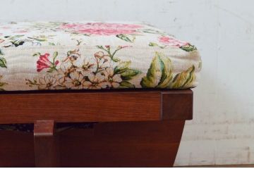 和製ビンテージ　ジョージナカシマ　小田急ハルク購入　GREENROCK OTTOMAN　CN114　こだわりの空間演出が叶うグリーンロックオットマン(ジョージ・ナカシマ、椅子、フットスツール、チェア、ヴィンテージ)(R-074186)