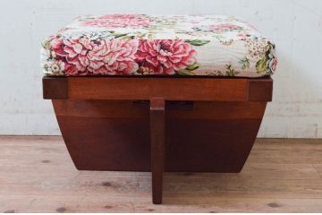 和製ビンテージ　ジョージナカシマ　小田急ハルク購入　GREENROCK OTTOMAN　CN114　こだわりの空間演出が叶うグリーンロックオットマン(ジョージ・ナカシマ、椅子、フットスツール、チェア、ヴィンテージ)(R-074186)