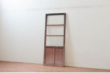 アンティーク建具　どこか懐かしさを感じる幅狭ガラス扉1枚(ドア、ガラス戸)(R-074187)