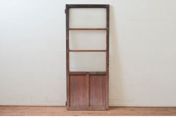 アンティーク建具　どこか懐かしさを感じる幅狭ガラス扉1枚(ドア、ガラス戸)(R-074187)