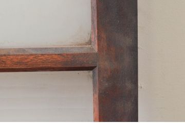 アンティーク建具　どこか懐かしさを感じる幅狭ガラス扉1枚(ドア、ガラス戸)(R-074187)
