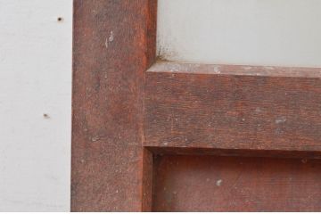 アンティーク建具　どこか懐かしさを感じる幅狭ガラス扉1枚(ドア、ガラス戸)(R-074187)