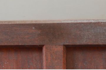 アンティーク建具　どこか懐かしさを感じる幅狭ガラス扉1枚(ドア、ガラス戸)(R-074187)
