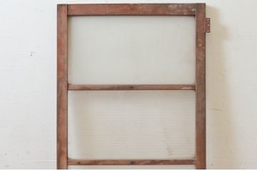 アンティーク建具　どこか懐かしさを感じる幅狭ガラス扉1枚(ドア、ガラス戸)(R-074187)