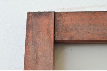 アンティーク建具　どこか懐かしさを感じる幅狭ガラス扉1枚(ドア、ガラス戸)(R-074187)