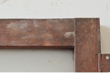 アンティーク建具　どこか懐かしさを感じる幅狭ガラス扉1枚(ドア、ガラス戸)(R-074187)