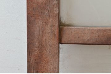 アンティーク建具　どこか懐かしさを感じる幅狭ガラス扉1枚(ドア、ガラス戸)(R-074187)