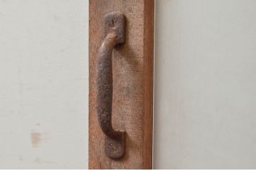 アンティーク建具　どこか懐かしさを感じる幅狭ガラス扉1枚(ドア、ガラス戸)(R-074187)