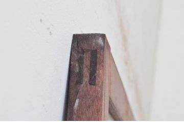 アンティーク建具　どこか懐かしさを感じる幅狭ガラス扉1枚(ドア、ガラス戸)(R-074187)
