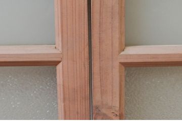 アンティーク建具　古き良き時代の趣を感じる小窓2枚セット(引き戸、ガラス戸)(R-074188)