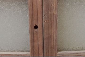 アンティーク建具　古き良き時代の趣を感じる小窓2枚セット(引き戸、ガラス戸)(R-074188)