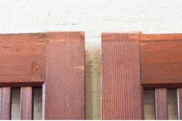 アンティーク建具　整然と並ぶ格子が美しく上品な格子戸2枚セット(引き戸、ガラス帯戸)(R-074190)