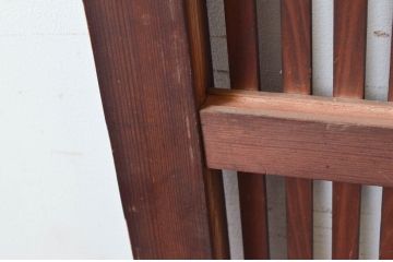 アンティーク建具　整然と並ぶ格子が美しく上品な格子戸2枚セット(引き戸、ガラス帯戸)(R-074190)