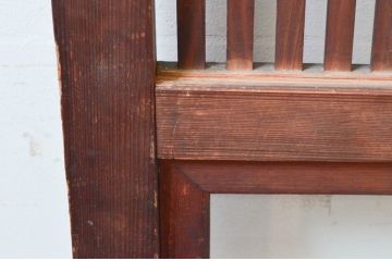 アンティーク建具　整然と並ぶ格子が美しく上品な格子戸2枚セット(引き戸、ガラス帯戸)(R-074190)