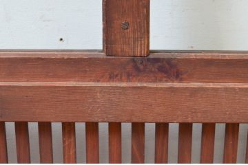 アンティーク建具　整然と並ぶ格子が美しく上品な格子戸2枚セット(引き戸、ガラス帯戸)(R-074190)