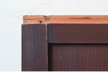 アンティーク建具　古民家インテリアにおすすめな幅狭ガラス帯戸3枚セット(引き戸、板戸、ガラス戸)(R-074191)