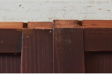 アンティーク建具　古民家インテリアにおすすめな幅狭ガラス帯戸3枚セット(引き戸、板戸、ガラス戸)(R-074191)
