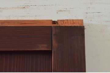 アンティーク建具　古民家インテリアにおすすめな幅狭ガラス帯戸3枚セット(引き戸、板戸、ガラス戸)(R-074191)