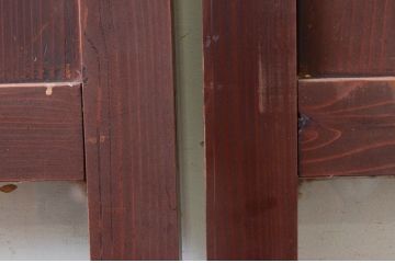 アンティーク建具　古民家インテリアにおすすめな幅狭ガラス帯戸3枚セット(引き戸、板戸、ガラス戸)(R-074191)