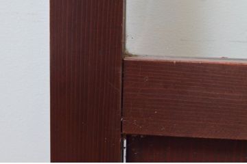 アンティーク建具　古民家インテリアにおすすめな幅狭ガラス帯戸3枚セット(引き戸、板戸、ガラス戸)(R-074191)