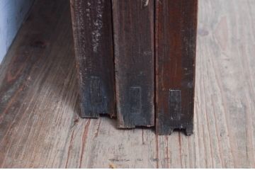 アンティーク建具　古民家インテリアにおすすめな幅狭ガラス帯戸3枚セット(引き戸、板戸、ガラス戸)(R-074191)
