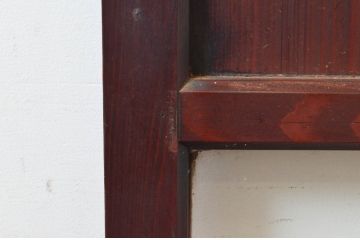 アンティーク建具　古民家インテリアにおすすめな幅狭ガラス帯戸2枚セット(引き戸、板戸、ガラス戸)(R-074192)