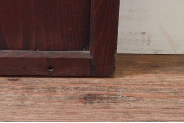 アンティーク建具　古民家インテリアにおすすめな幅狭ガラス帯戸2枚セット(引き戸、板戸、ガラス戸)(R-074192)