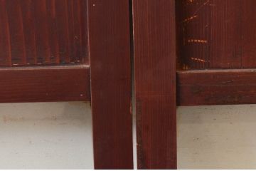 アンティーク建具　古民家インテリアにおすすめな幅狭ガラス帯戸2枚セット(引き戸、板戸、ガラス戸)(R-074192)