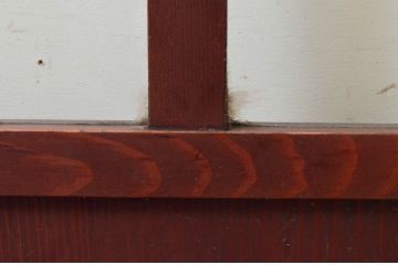 アンティーク建具　古民家インテリアにおすすめな幅狭ガラス帯戸2枚セット(引き戸、板戸、ガラス戸)(R-074192)