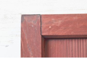 アンティーク建具　古民家インテリアにおすすめな幅狭ガラス帯ドア1枚(扉、板戸、ガラス戸)(R-074193)