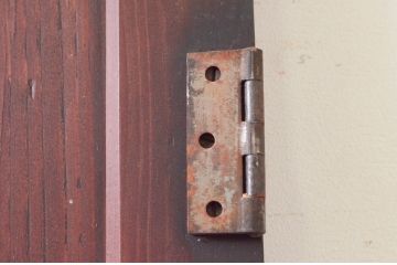 アンティーク建具　古民家インテリアにおすすめな幅狭ガラス帯ドア1枚(扉、板戸、ガラス戸)(R-074193)