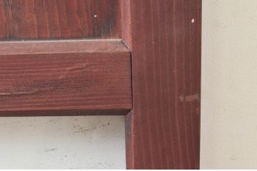 アンティーク建具　古民家インテリアにおすすめな幅狭ガラス帯ドア1枚(扉、板戸、ガラス戸)(R-074193)