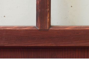 アンティーク建具　古民家インテリアにおすすめな幅狭ガラス帯ドア1枚(扉、板戸、ガラス戸)(R-074193)