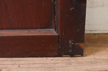 アンティーク建具　古民家インテリアにおすすめな幅狭ガラス帯ドア1枚(扉、板戸、ガラス戸)(R-074193)