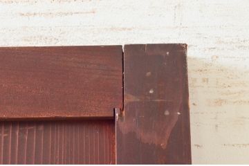 アンティーク建具　古民家インテリアにおすすめな幅狭ガラス帯ドア1枚(扉、板戸、ガラス戸)(R-074193)