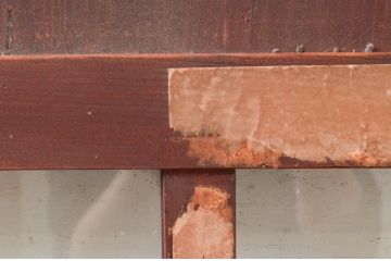 アンティーク建具　古民家インテリアにおすすめな幅狭ガラス帯ドア1枚(扉、板戸、ガラス戸)(R-074193)